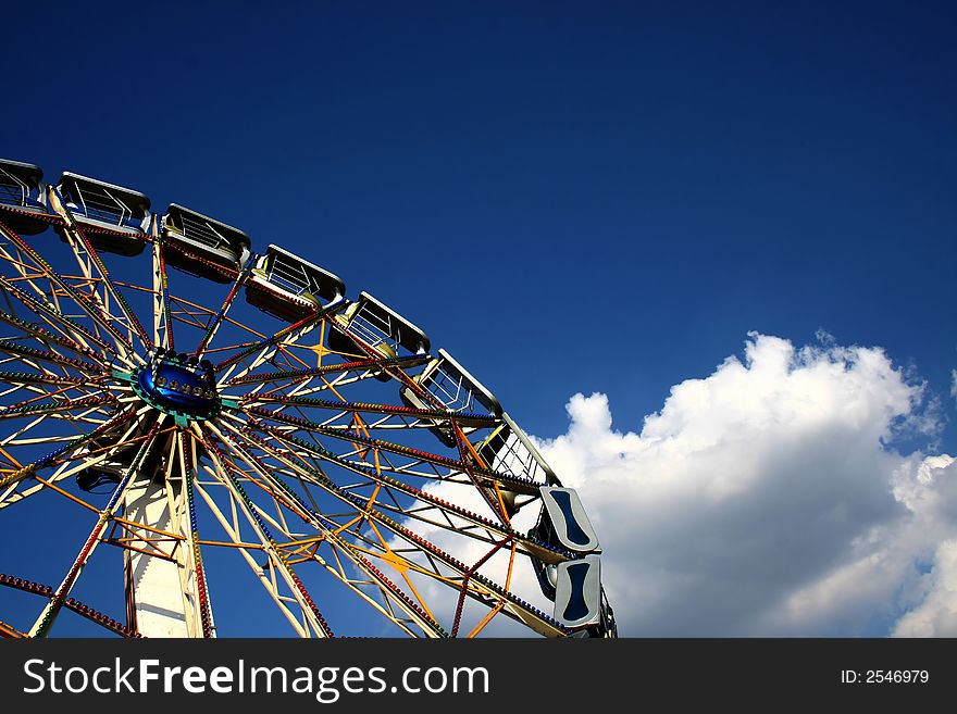 Ferris wheel and a blue sky