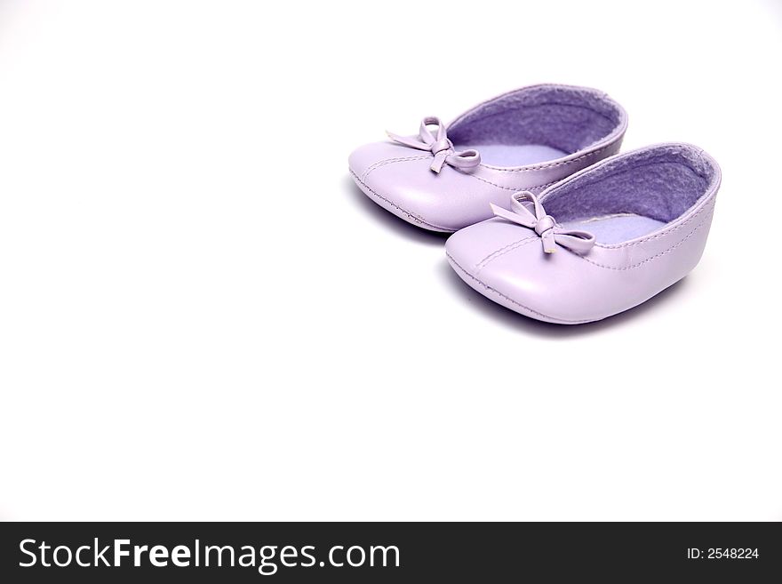 Girl shoes on white background