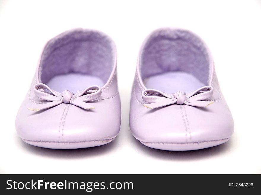 Girl shoes on white background