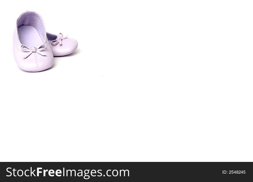 Girl shoes on white background
