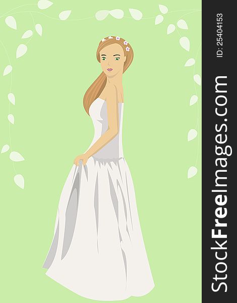 Vector illustration of a bride