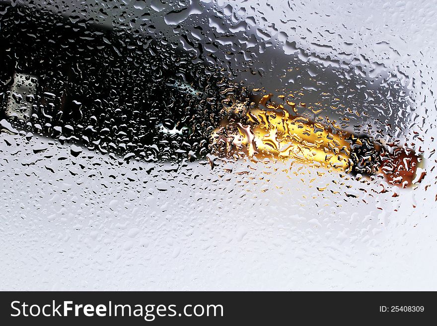 Champagne under water drops in Studio