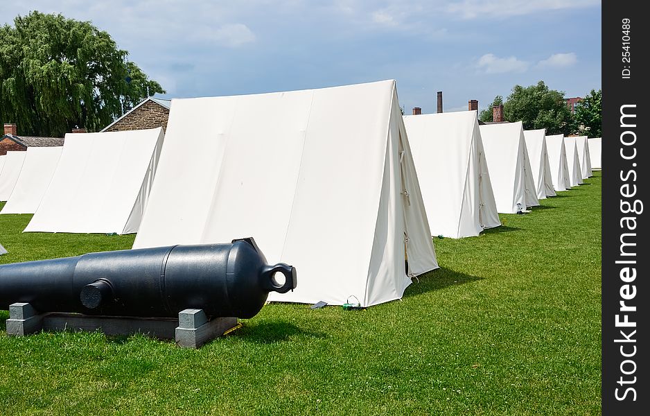 Soldiers tents at historic Fort York, Toronto. Soldiers tents at historic Fort York, Toronto