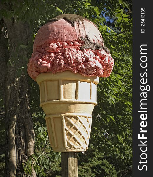 Sign For Ice Crem Cone