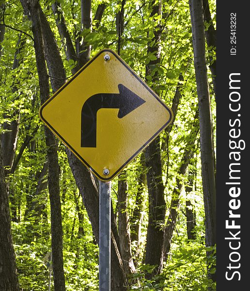 Street sign saying  right turn