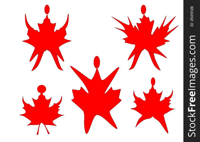 Canadian Maple Leaf dancing or exercising