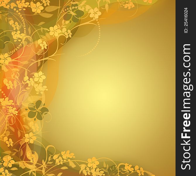Golden yellow colorful flowers background with text area. Golden yellow colorful flowers background with text area
