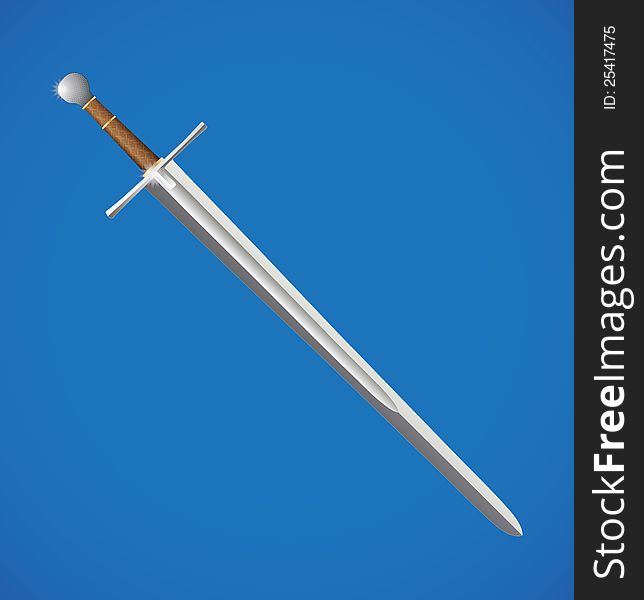 Realistic vector shiny sword illustration eps10. Realistic vector shiny sword illustration eps10