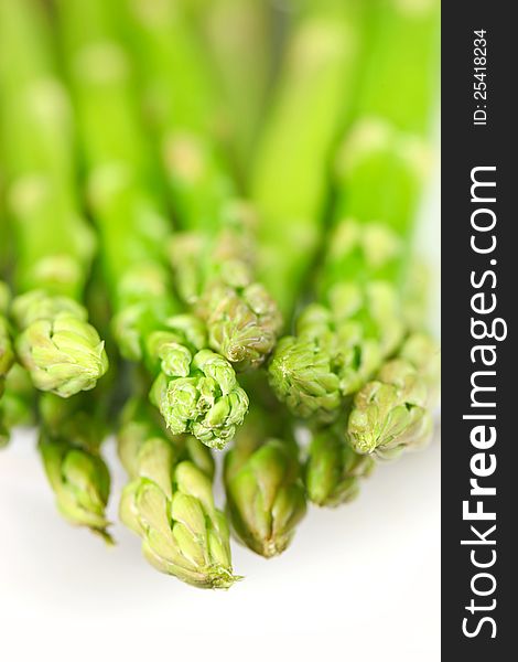 Green asparagus  on a white background