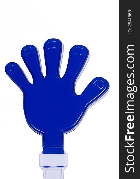 Plastic toy hands for applause isolated on a white background