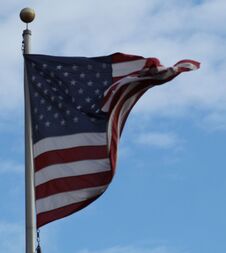 Patriotic American Flag At Baseball Field Royalty Free Stock Photo