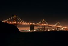 Bay Bridge At Night Stock Image Bay Bridge At Night Stock Image