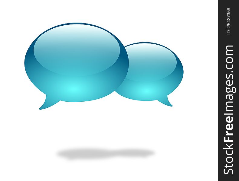 An illustration of speech bubbles with blue glossy colors. An illustration of speech bubbles with blue glossy colors.