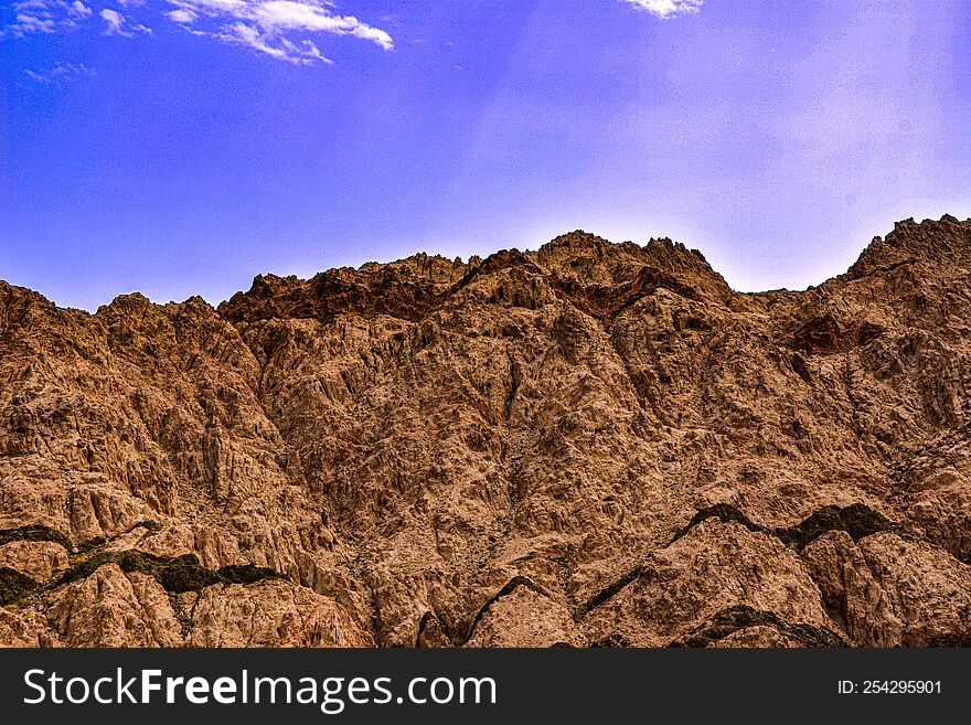 Sandy mountain in Jordan near Aqaba city