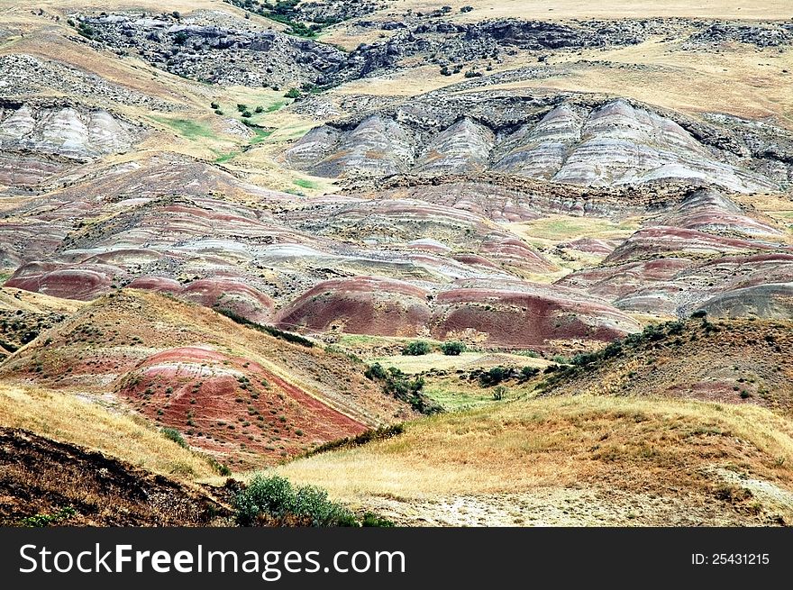 The border between Georgia and Azerbaijan, David Gareja, Caucasus. The border between Georgia and Azerbaijan, David Gareja, Caucasus