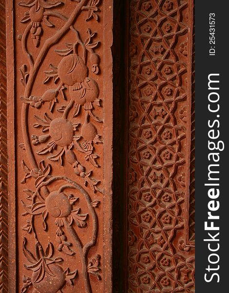 Stone carving pattern at Fathepur Sikri, Agra India