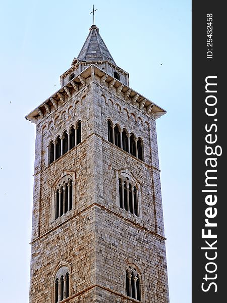 The bell tower of the magnificent cathedral of Trani (BA). The bell tower of the magnificent cathedral of Trani (BA)