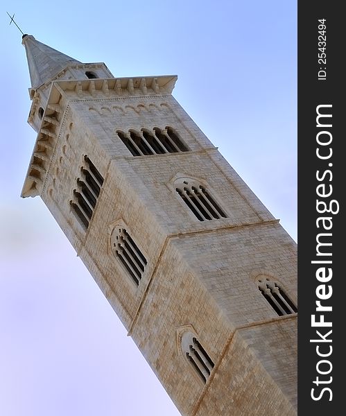 The bell tower of the magnificent cathedral of Trani (BA). The bell tower of the magnificent cathedral of Trani (BA)