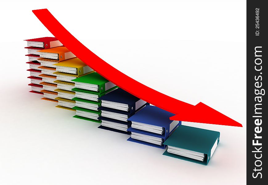 Business diagram from folders for documents