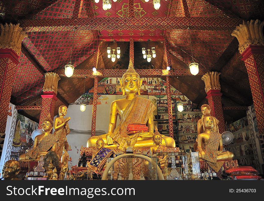 Big buddah in temple, Thailand