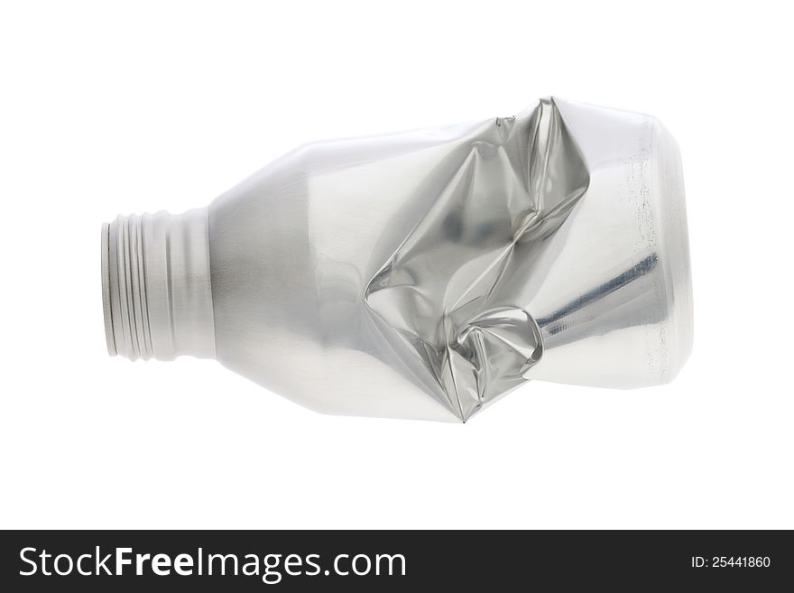 Crumpled aluminium bottle