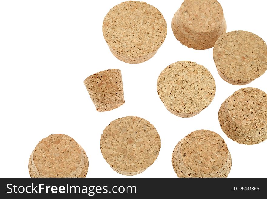 Cork stopper isolated on white background