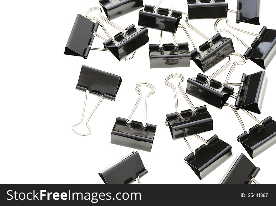 Binder clips isolated on white background