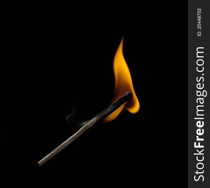 Flame in a small matchstick. Flame in a small matchstick