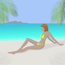 Beach Redhead Girl Stock Images Beach Redhead Girl Stock Images