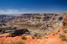 Grand Canyon West Rim With Blue Skies Stock Photo