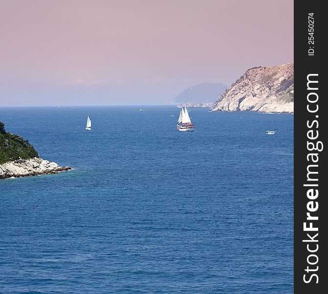 Boats sailing between the coasts of Croatia. Boats sailing between the coasts of Croatia
