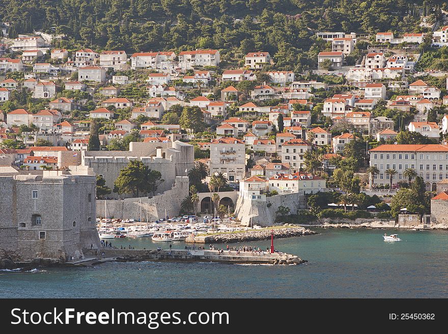 View of the port of Dubrovnik, Croatia