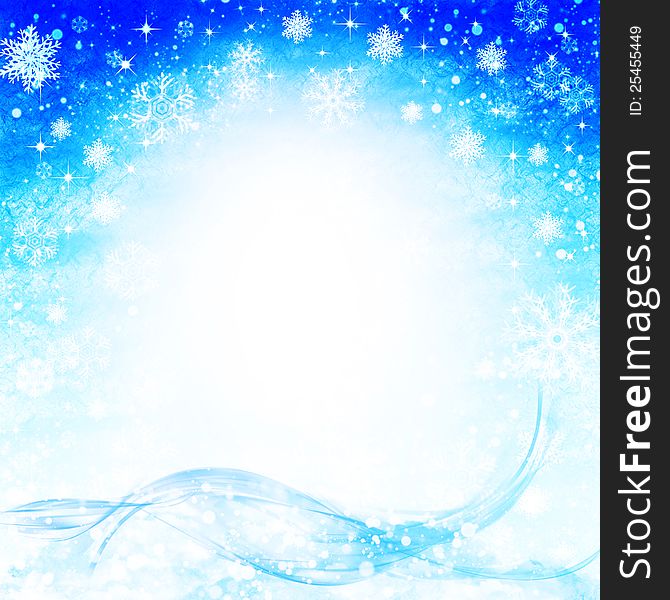 Abstract winter backgrounds with falling snowflakes