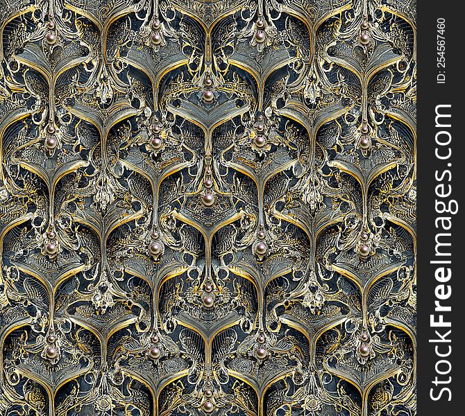 Golden Damask seamless pattern, Damask wallpaper hd,Gold decorative pattern, damask pattern, Ornamental pattern