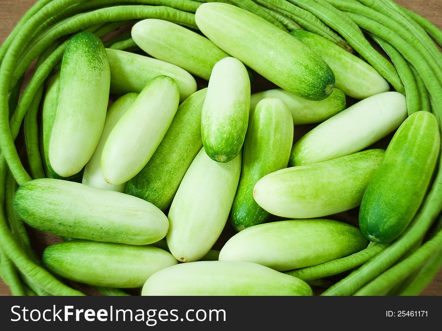 Cucumbers, Green Beans
