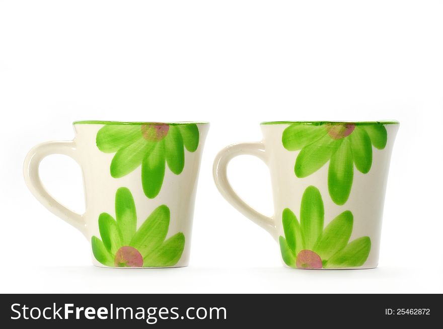 Ceramic  cup  with flower painted. Ceramic  cup  with flower painted.