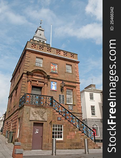 The old midsteeple building at dumfries in scotland