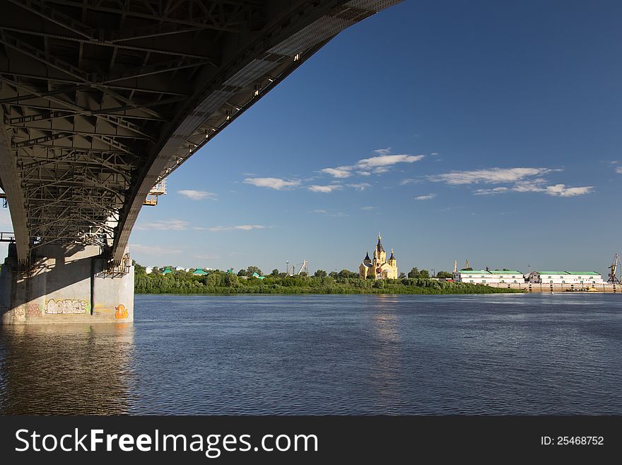 Alexander Nevsky Cathedral, bridge, river