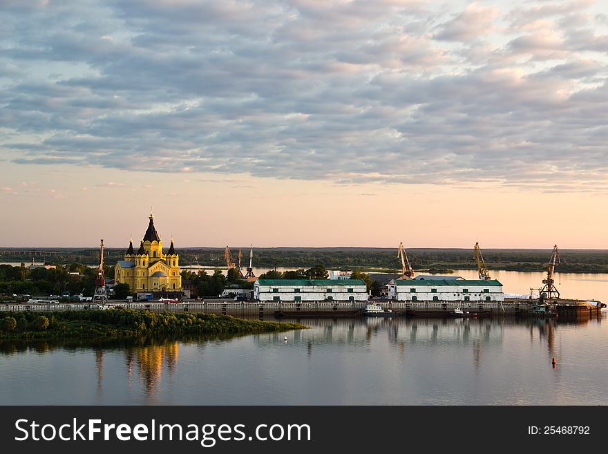 Alexander Nevsky Cathedral, bridge, river