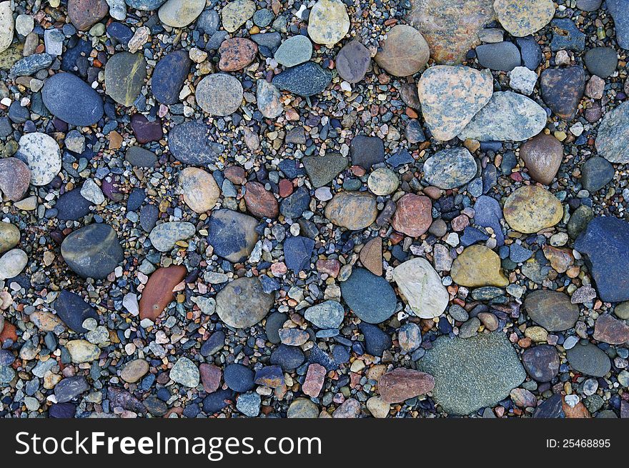 Fine beach stones along the Bay of Fundy shore