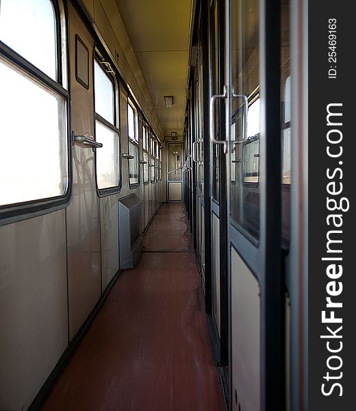 Empty Interior of Old Train. Empty Interior of Old Train