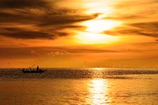 Fisherman On Boat In The Morning Stock Images Fisherman On Boat In The Morning Stock Images