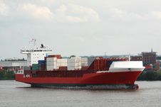 Container Ship In Harbor Royalty Free Stock Photography Container Ship In Harbor Royalty Free Stock Photography