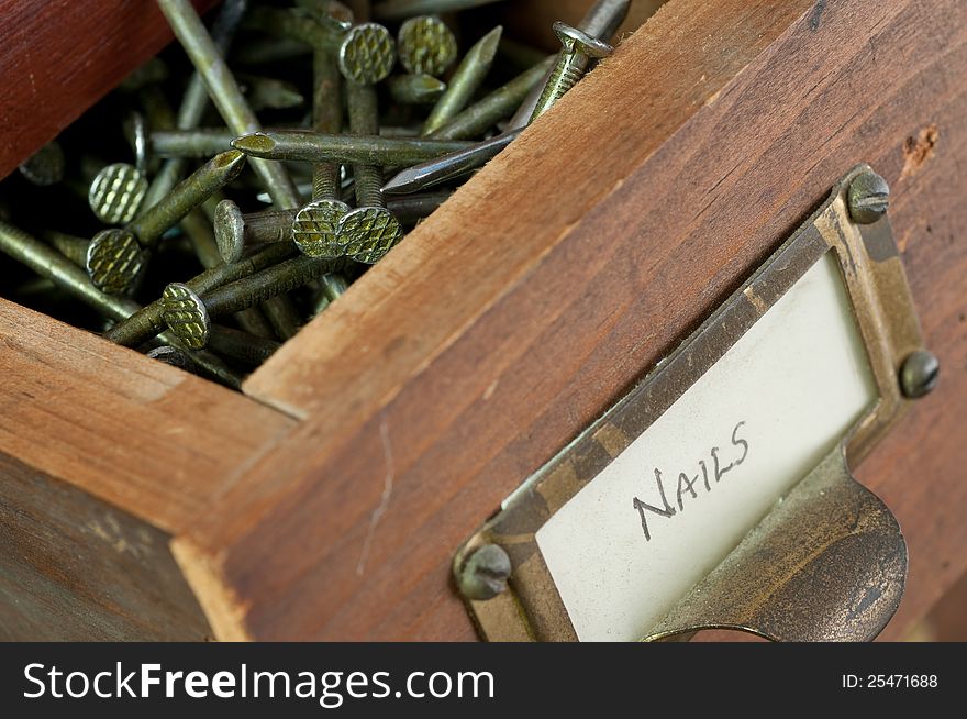 Tight Shot of Box of Nails