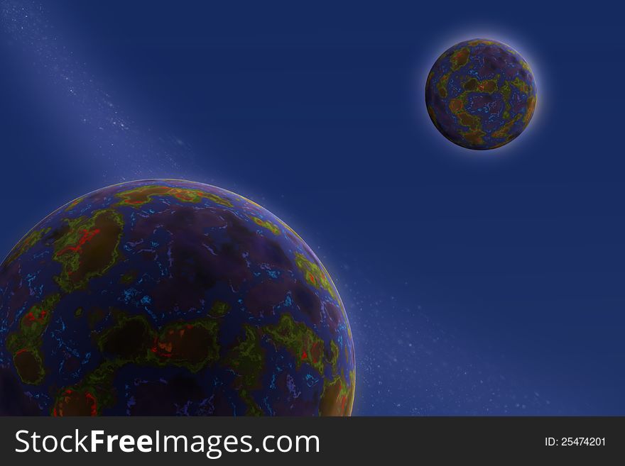 Star earth with rising sun in deep space. Star earth with rising sun in deep space