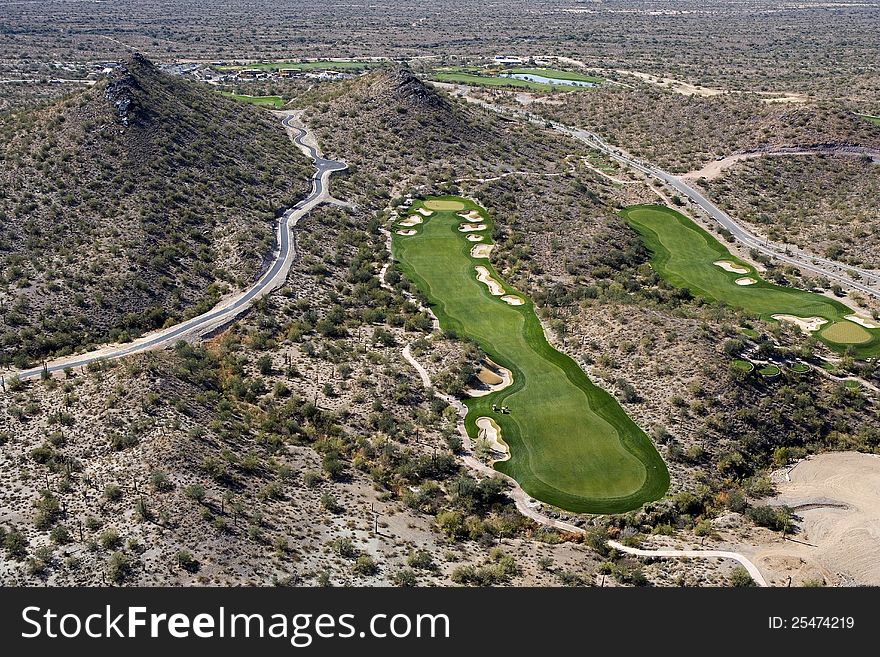 Desert Golf, green on brown