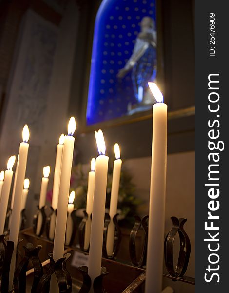 Candles & light in a church. Candles & light in a church