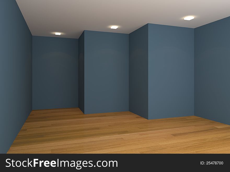 Blue empty room
