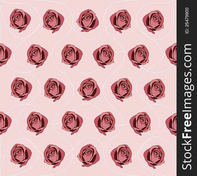 Illustration of floral wallpaper with roses