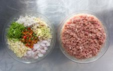 Sliced pork With Herbs. Stock Photo Sliced pork With Herbs. Stock Photo